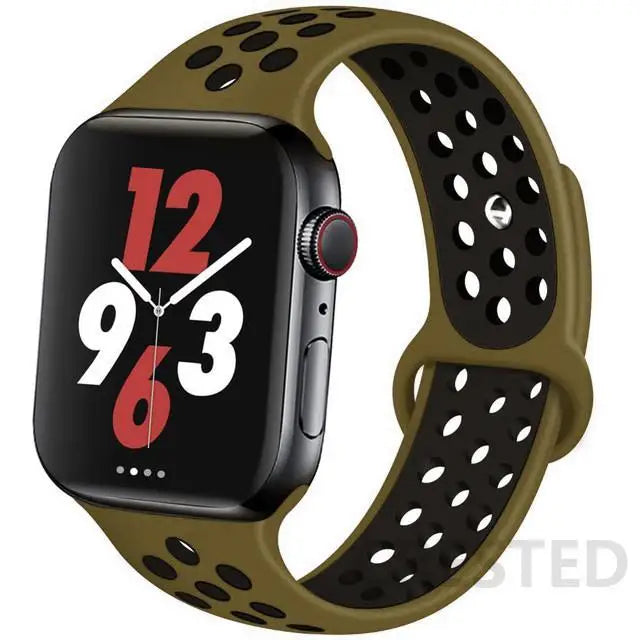 Silicone Strap For Apple Watch Band 45mm 44mm 40mm 49mm 41mm 38mm 42mm Sport bracelet iWatch Ultra 2 Series 9 8 7 6 se for nike