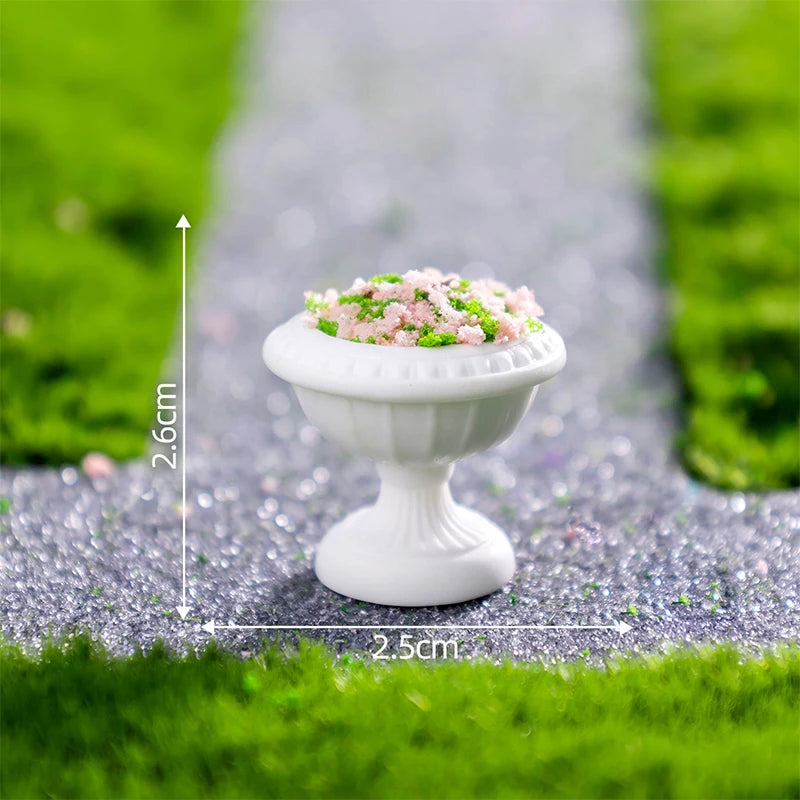 DIY Home Desktop Decorations  Simulation Flower Pot Plants Micro Landscape Figurine Miniature Mini Ornaments Resin Crafts Gifts