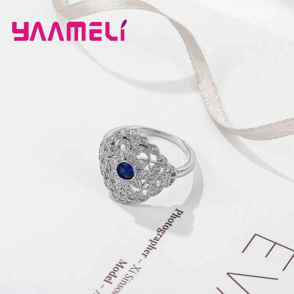 Valentine's Day Best Gifts For Women Genuine 925 Sterling Silver Color Classic Finger Ring for Women Wedding Jewelry