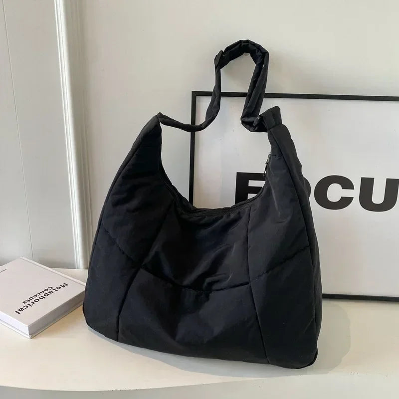 Trendy Women's Soft Cloth Shoulder Bag Solid Color Student 2026 Spring Y2k Casual Style Big Handbags Crossbody Bags for Women