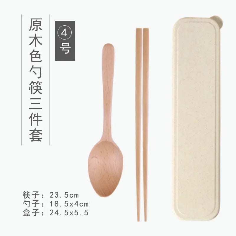 Handmade Dinnerware Cutlery for Kitchen, Wooden Spoon & Fork Dinner Kit for Rice, Soups, Cereal, Home Tableware - Free Item