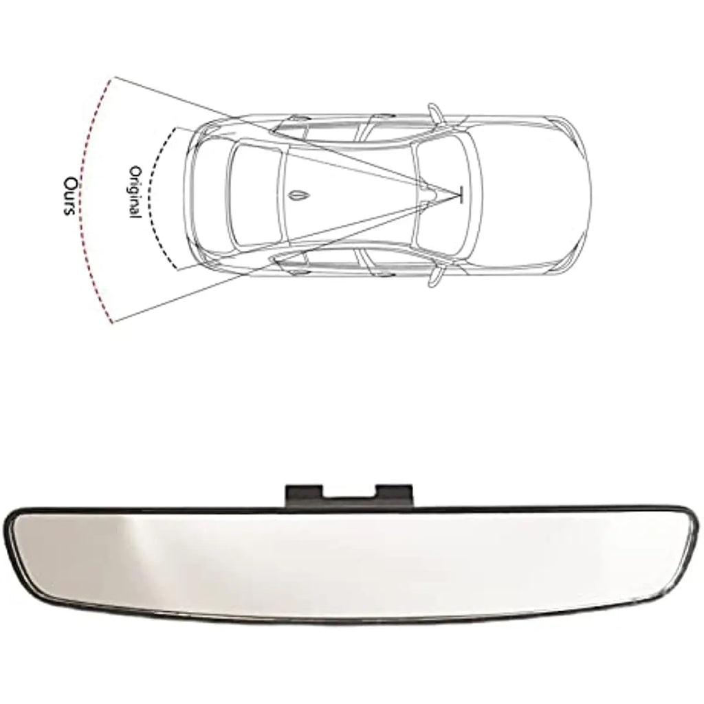 17" Vision Panoramic Rear View Mirror Day/Night Wide Angle Convex for Universal Car Truck SUV