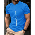 Summer Men's Minimalist T-Shirt Casual Loose Training Graphic Line Print O-Neck Short Sleeve Comfortable T-Shirt Tops Streetwear