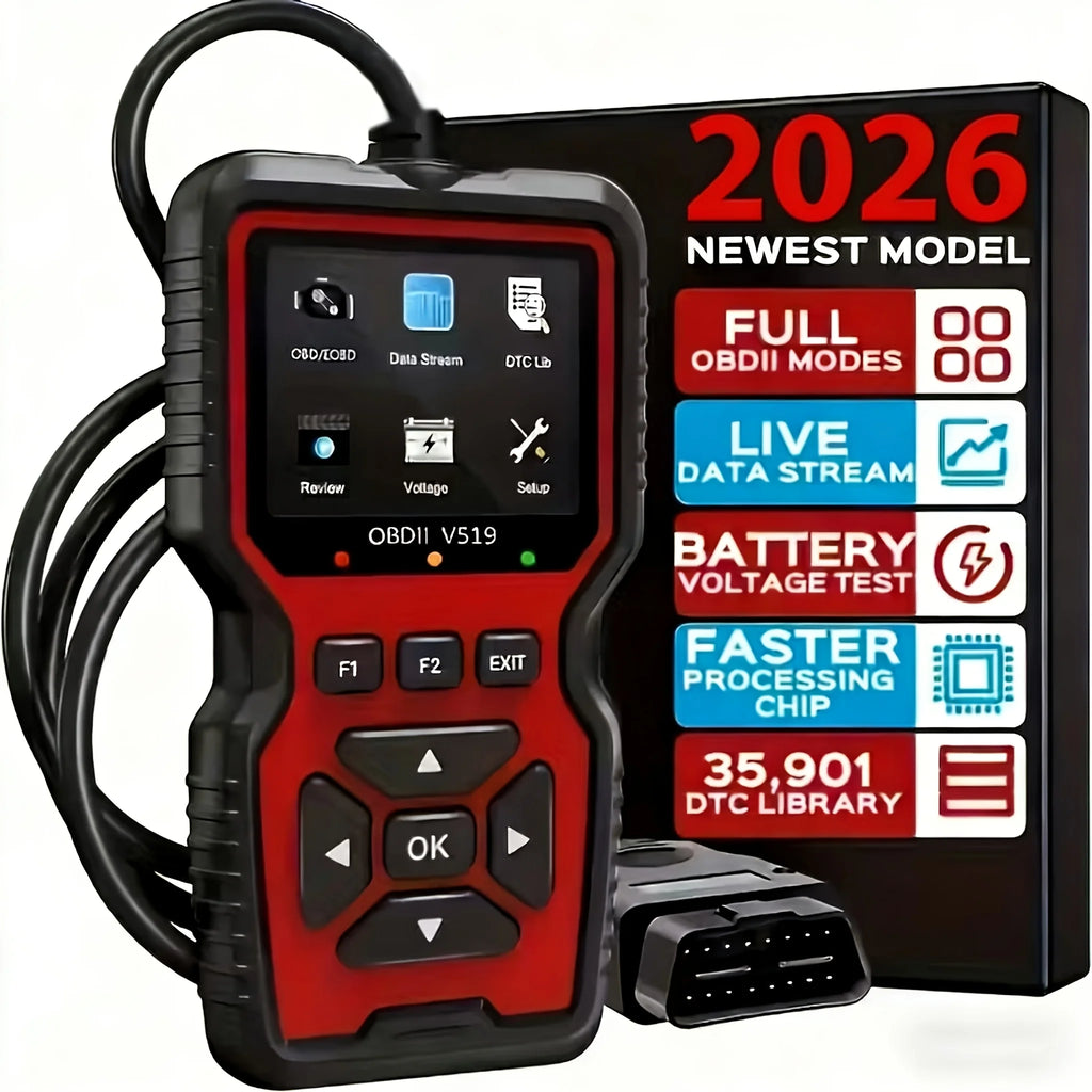V519 Professional Obd2 Scanner - USB Powered Car Diagnostic Tool with Real-Time Data Stream, Full-Featured Obd Ii Testing (I/M Ready, Bod2/Eobd), Clears Check Engine Light, Reads/Erasing Codes from Most Vehicles, Car Maintena