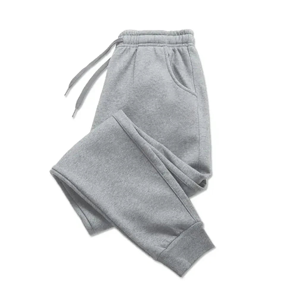 Men's Casual Pants Autumn Winter Fleece Sweatpants Men Running Jogger Sports Gym Trousers Fashion Solid Color Workout Long Pants