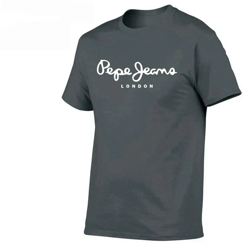 2025 Newest Pepe-Jeans-London Logo T-Shirt Summer Men's /Women's Short Sleeve Popular Tees Shirt Tops Unisex