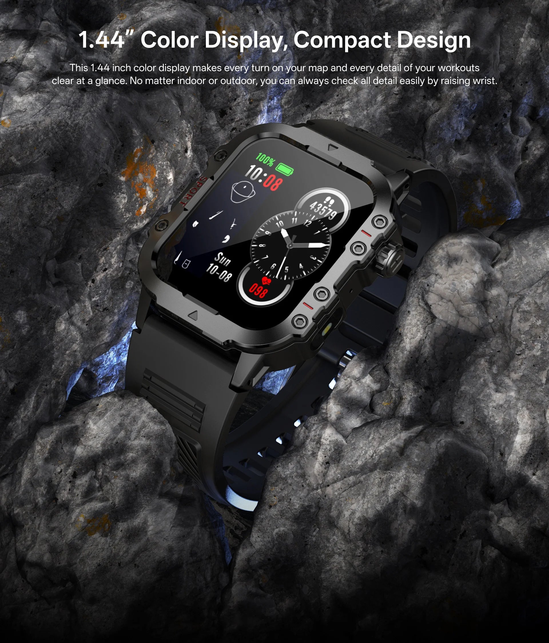 2025 New for Xiaomi Military Smart Watch Men IP67 3ATM Outdoor Sports Fitness Tracker Health Monitor 1.44Inch BT Call Smartwatch