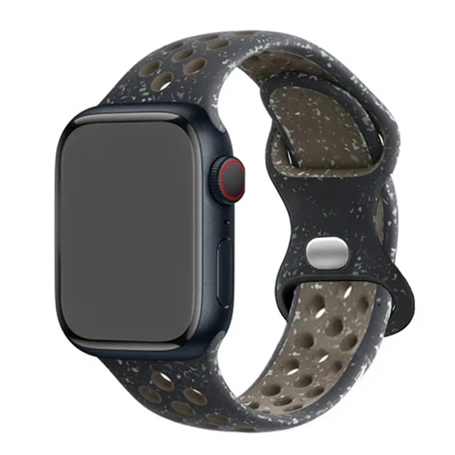 Silicone Strap For Apple Watch Band 45mm 44mm 40mm 49mm 41mm 38mm 42mm Sport bracelet iWatch Ultra 2 Series 9 8 7 6 se for nike