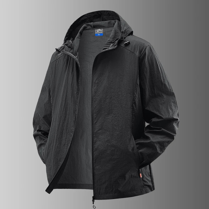 Summer Waterproof Hiking Jackets Men Fishing Cycling Hooded Gym Sports Running Coat Outdoor Sun-Protective Thin Jacket Clothing