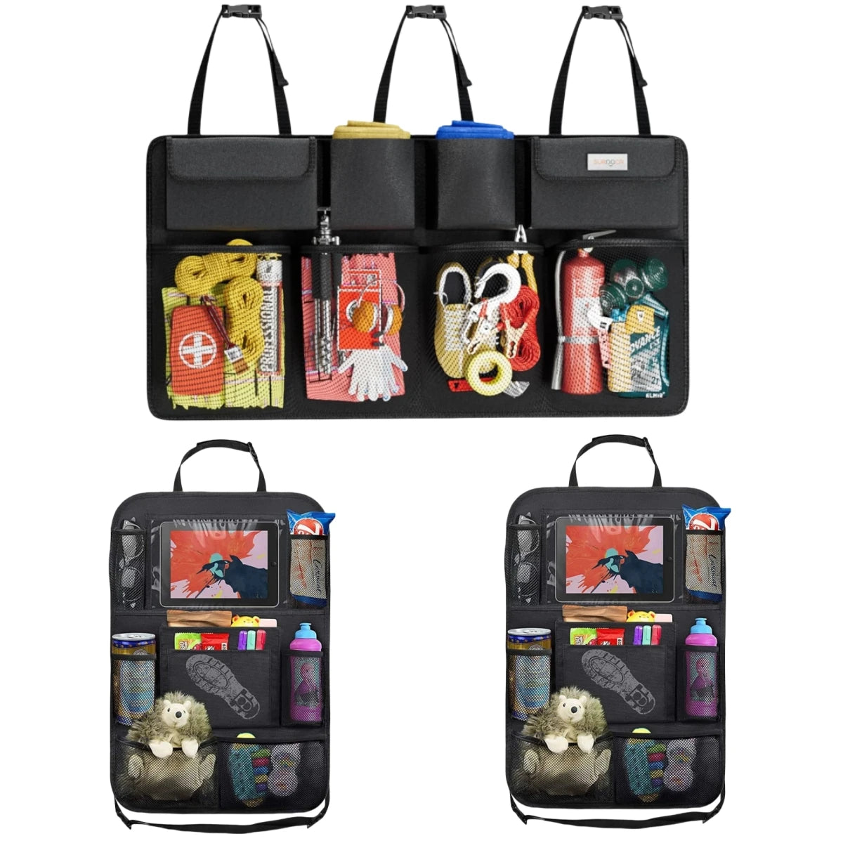 Car Organizer Backseat Hanging Organizer Kit With Large Storage Bag Super Capacity Trunk Organizer For SUV Truck Van Save space - Free Item