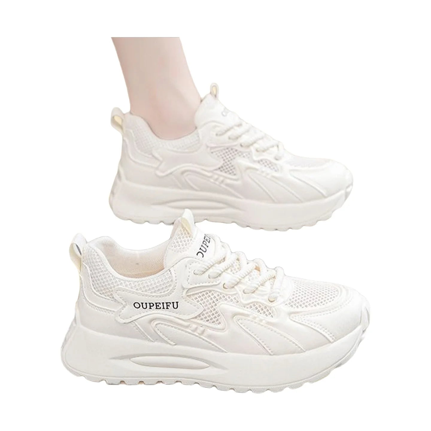 Women's Summer Lightweight Breathable Mesh Running Shoes Soft Bottom Casual Low Cut Slip-On Sports Sneakers Fashionable Tasse...