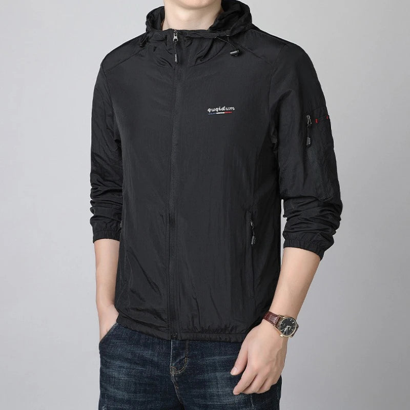 Men's Summer UPF90+ Sun Protection Jacket Ultra-Light Thin Skin Coats Men Breathable UV Proof Fishing Ice Silk Sunscreen Coat