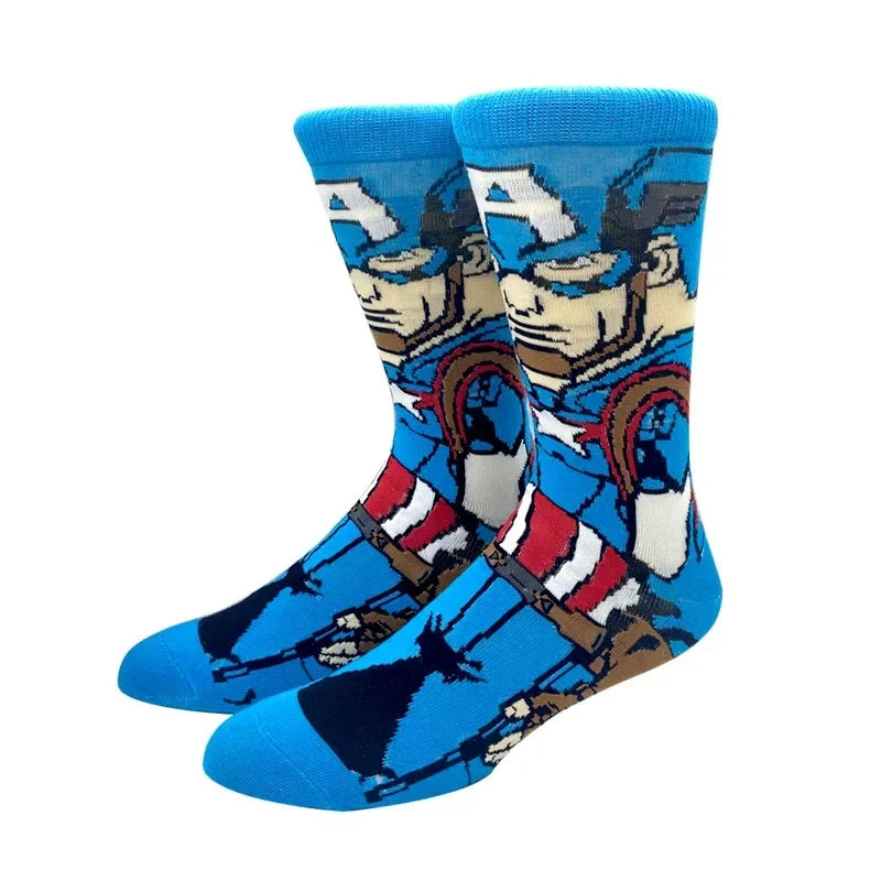 New Design Long Men Socks High Quality Comfortable Cartoon Characters Men and Women Fashion Happy Funny Socks Anime Socks