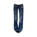 Low Rise JeansWomen's Simple American Retro Y2k Bell Bottom Jeans Stretch Skinny Harajuku Japanese 2000s Japanese Trumpet Pants