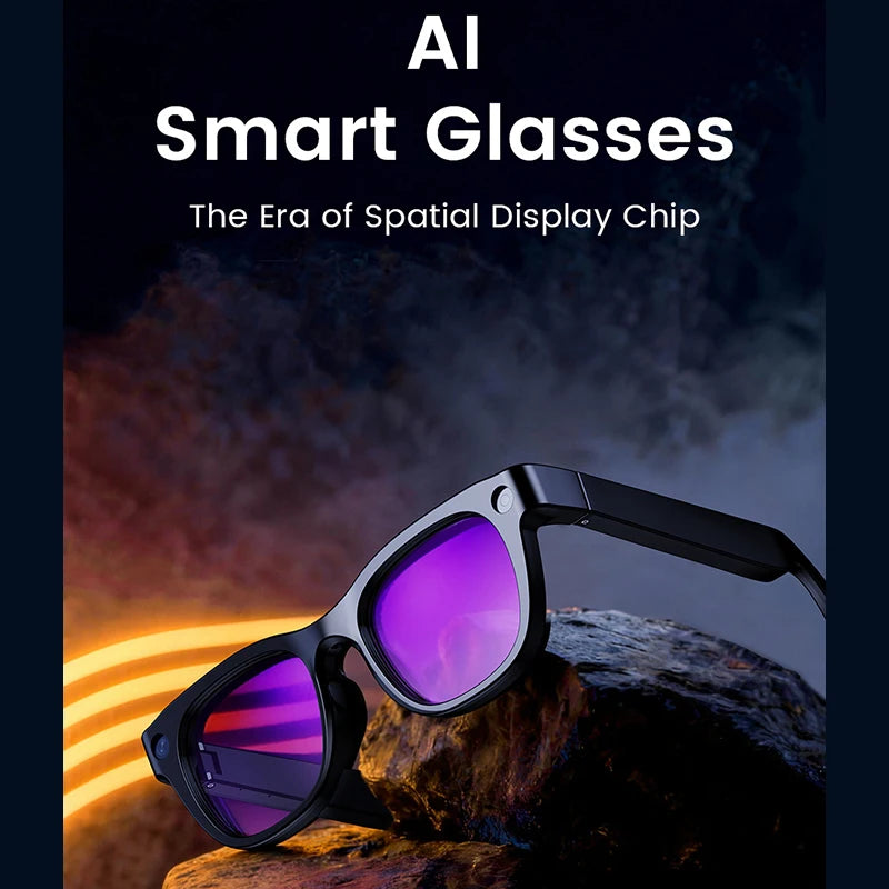 4k HD AI Smart Glasses Wearable 800W Camera Take Photo Video Bluetooth Call Voice Assistant Control Smart Sports ChatGPT Glasses