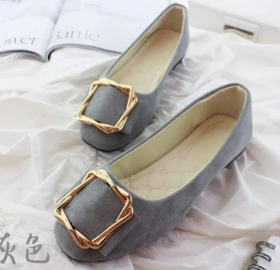 Sorbern Comfortable Flat Women Shoes Slip On Buckle Square Toes Ladies Shoes Custom Colors Size 34-48