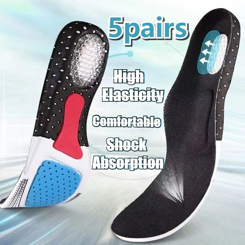 Cuttable Breathable Orthotic Arch Support Shoe Insoles for Men Women Soft Running Cushion Memory Gel Pad with Sweat Absorption
