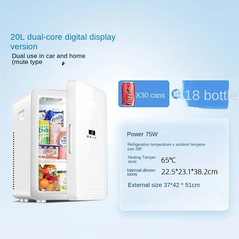Refrigerator Small Dormitory Household Mini Car Fridge Mini Refrigerator Dual Use in Car and Home Cosmetics Refrigeration
