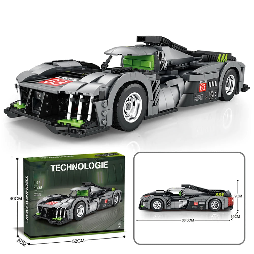 Reobrix 9X8 Supercar Building Blocks Set, Collectible Sport Car Model Toy Gift Idea for Teens, Kids, Boys 14+, 1338 PCS