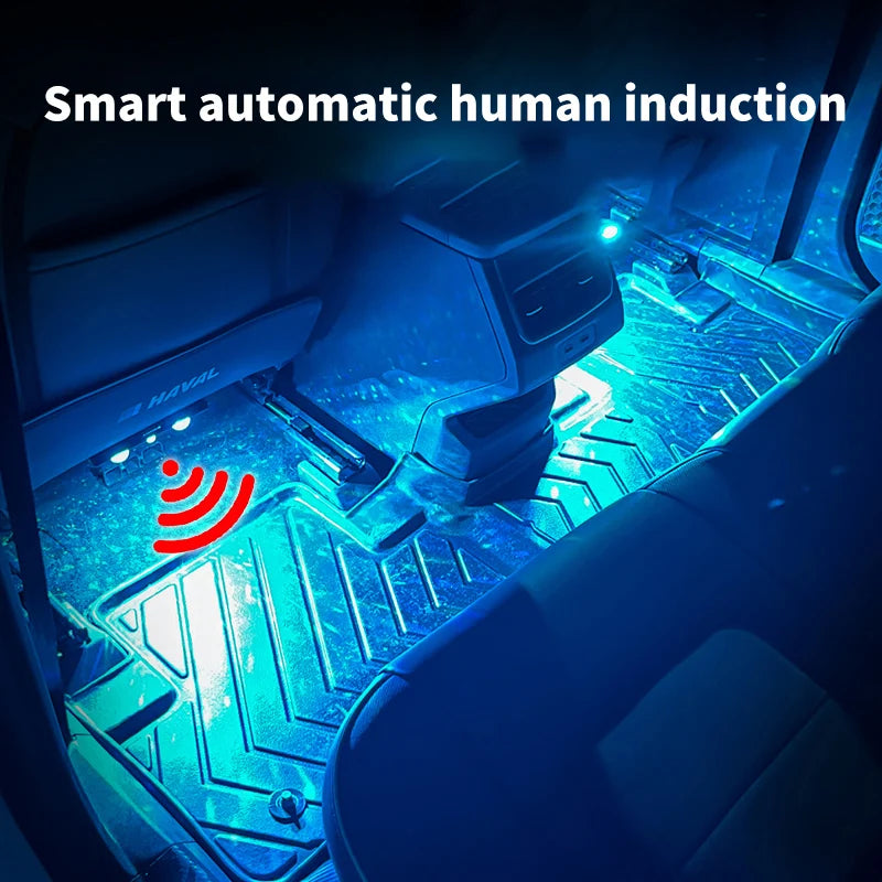 Automotive ambient light, automatic door opening sensor, car mounted colorful voice control, interior decoration, no wiring, wir