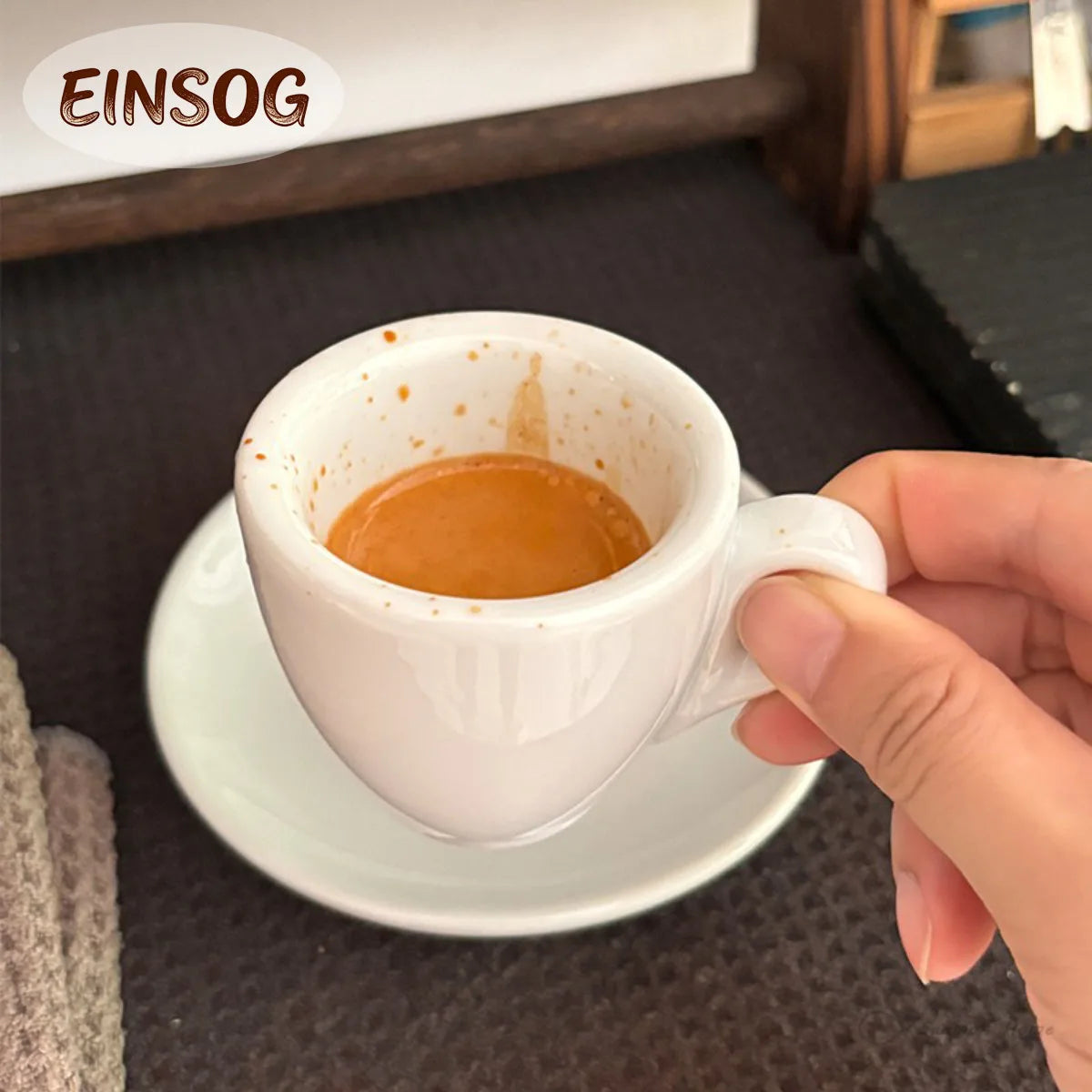 50ML Ceramic Espresso Cups with Thick Design for Single Cup 9mm Cup Wall Long Lasting Insulation Espresso Barista Accessories