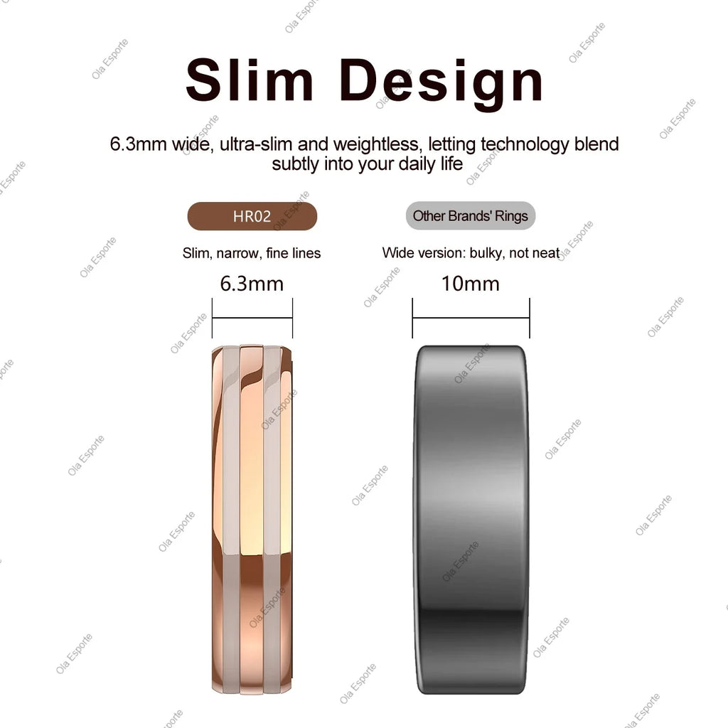New Smart Ring Female Health Tracking Temperature Heart Rate Blood Oxygen Sleep Monitor Motion-Sensing Game IP68 Waterproof Ring