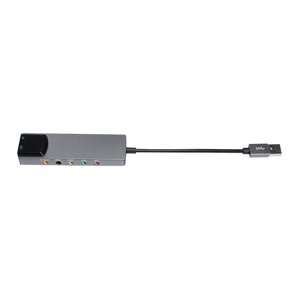 6-in-1 USB External Optical Sound Card Multifunction Audio Converter Adapter for Notebook Aluminium Sound Card