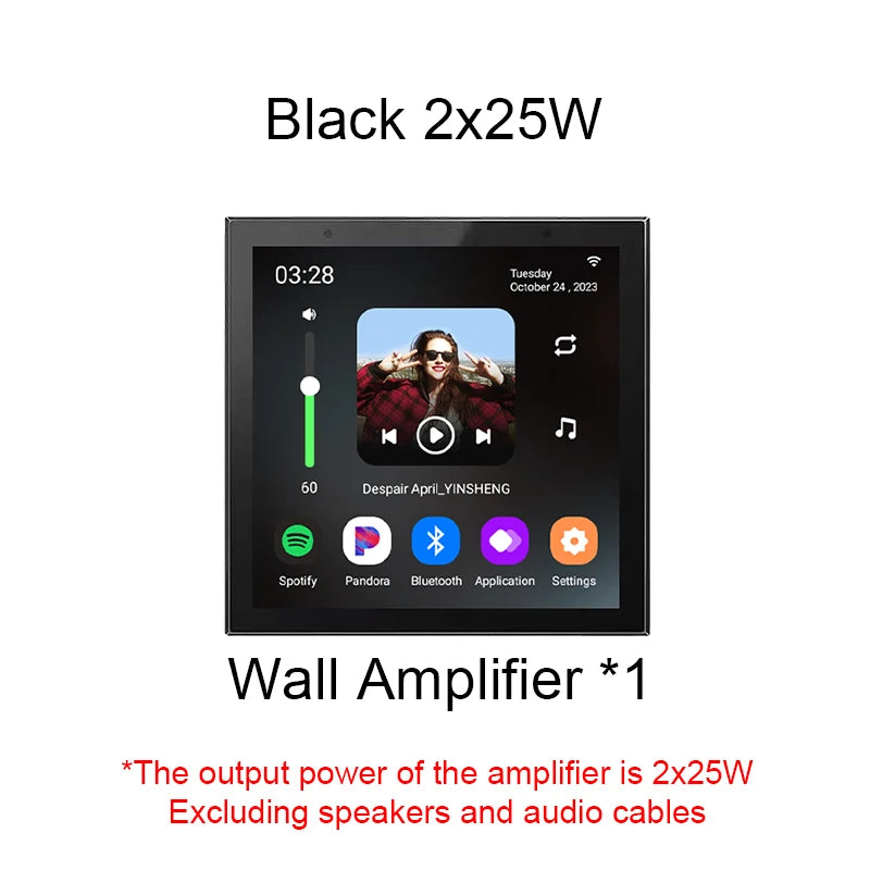 Home Smart Audio Android 11 WIFI System TUYA Control panel Bluetooths wall Amplifier ceiling speakers ALEXA Voice music player