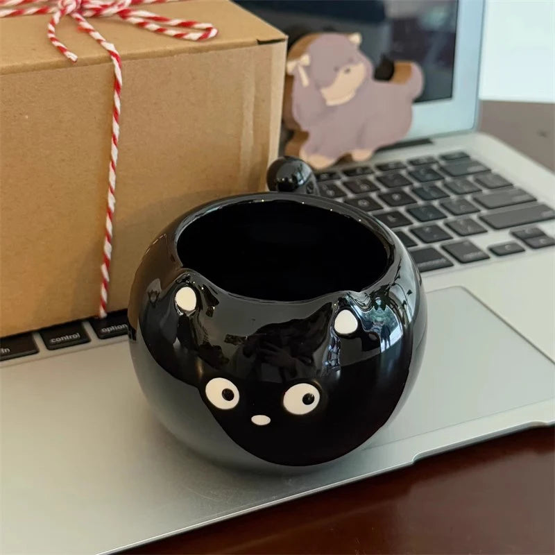 Cute Cat Coffee Cup 300ml Kawaii Ceramic Mug For Tea Milk Water Juice Mocha Lovers Breakfast Cup Birthday Gift For Women Men