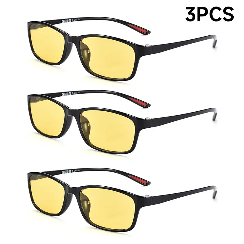 Night Vision Glasses for Driving & Cycling, Anti Glare Oval Glasses with UV400, for Night Fishing Motorcycle Riding Outdoor