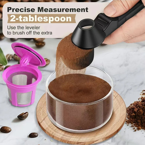 1 Pcs Coffee Scoop With Funnel For Reusable K-cup Coffee Pot 2 Tablespoon Capacity Coffee Measuring Spoon Kitchen Accessories - Free Item