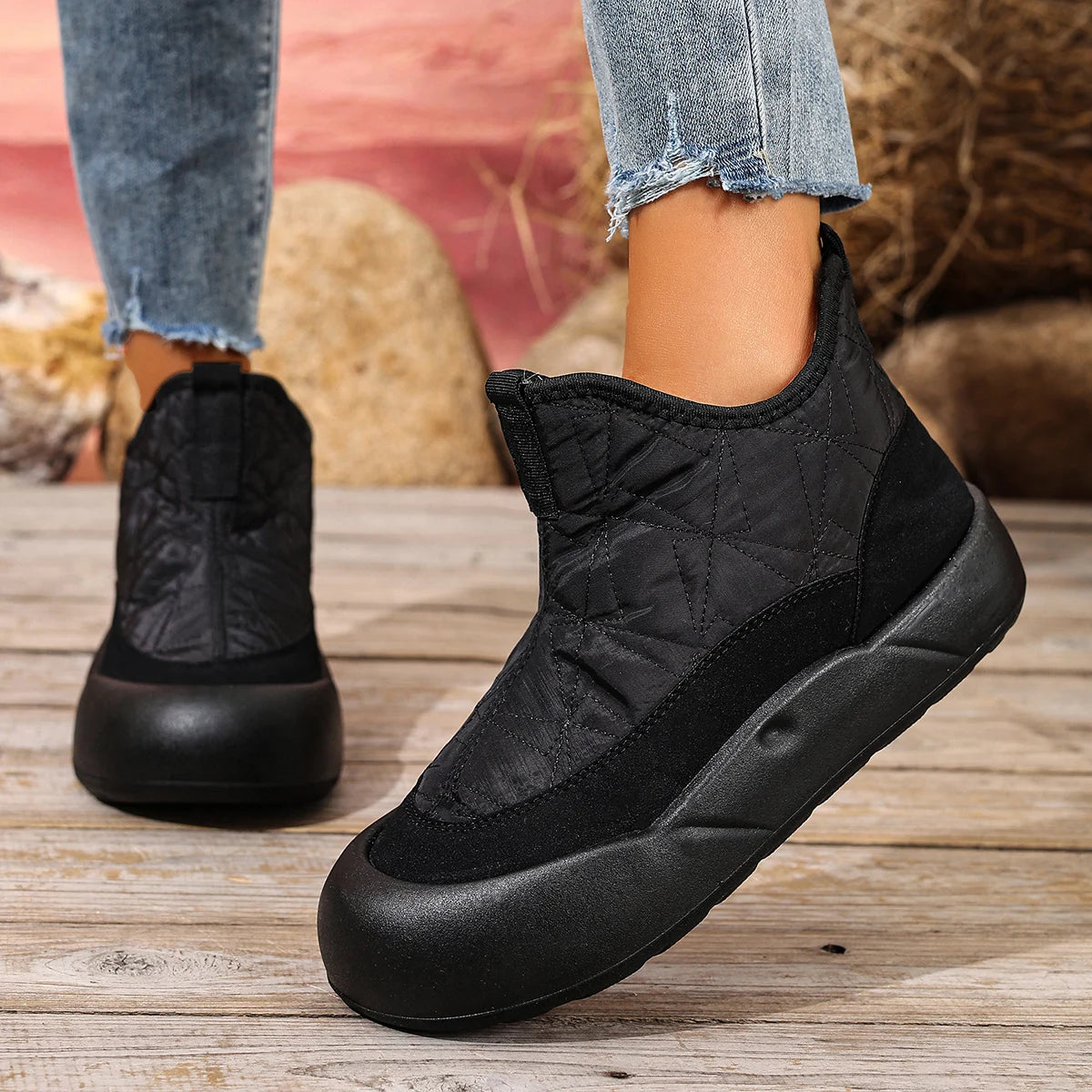 Women's cotton shoes for winter 2025 casual fashion versatile warm slip-resistant wear-resistant sole free shipping shoes for
