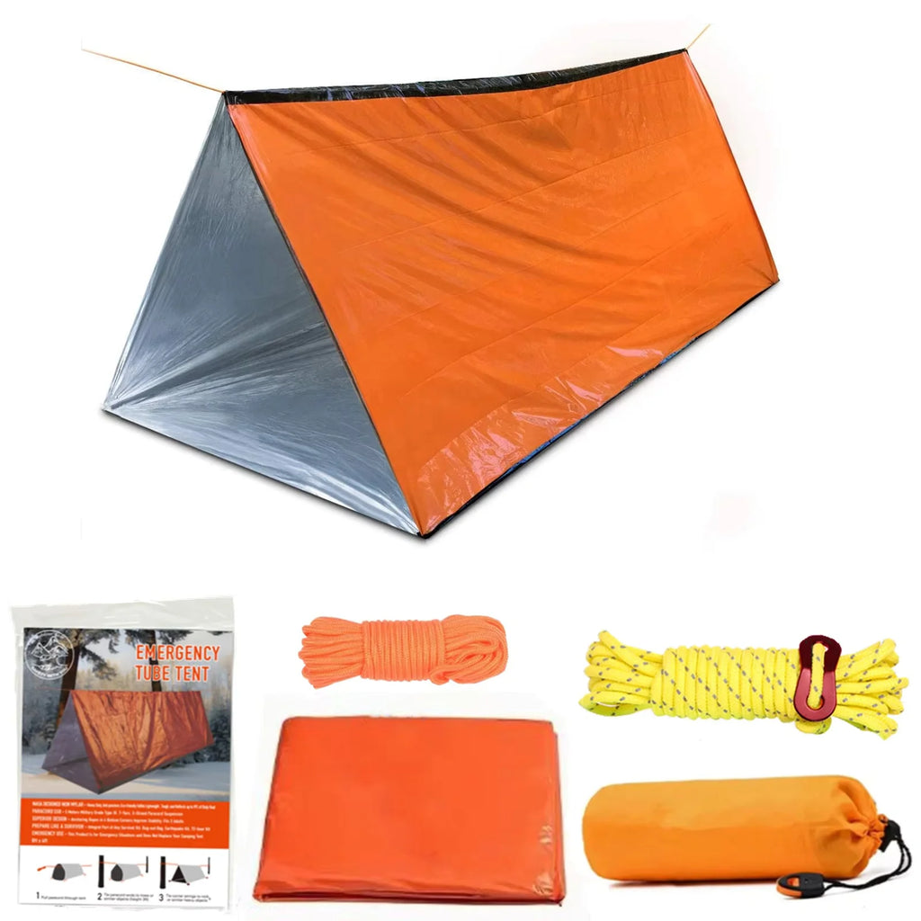 2 Person Emergency Tent  Waterproof Camping Travel Pergola Family Campaign House Tourist Tents Cool Gear Equipment Coat
