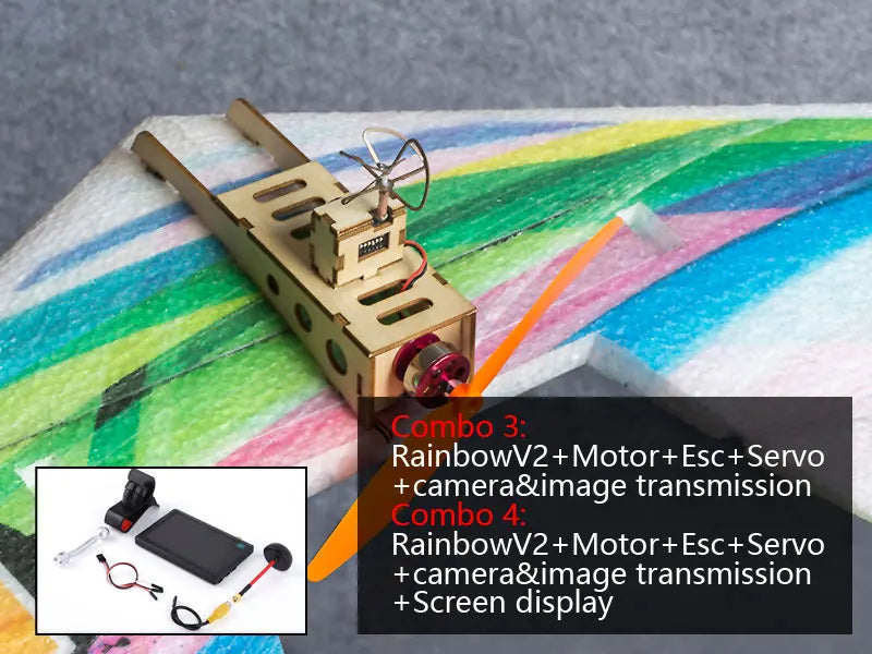 RC Plane EPP Airplane Model DW HOBBY Rainbow Fly Wing 800mm Wingspan Tail push version RC Airplane Kit
