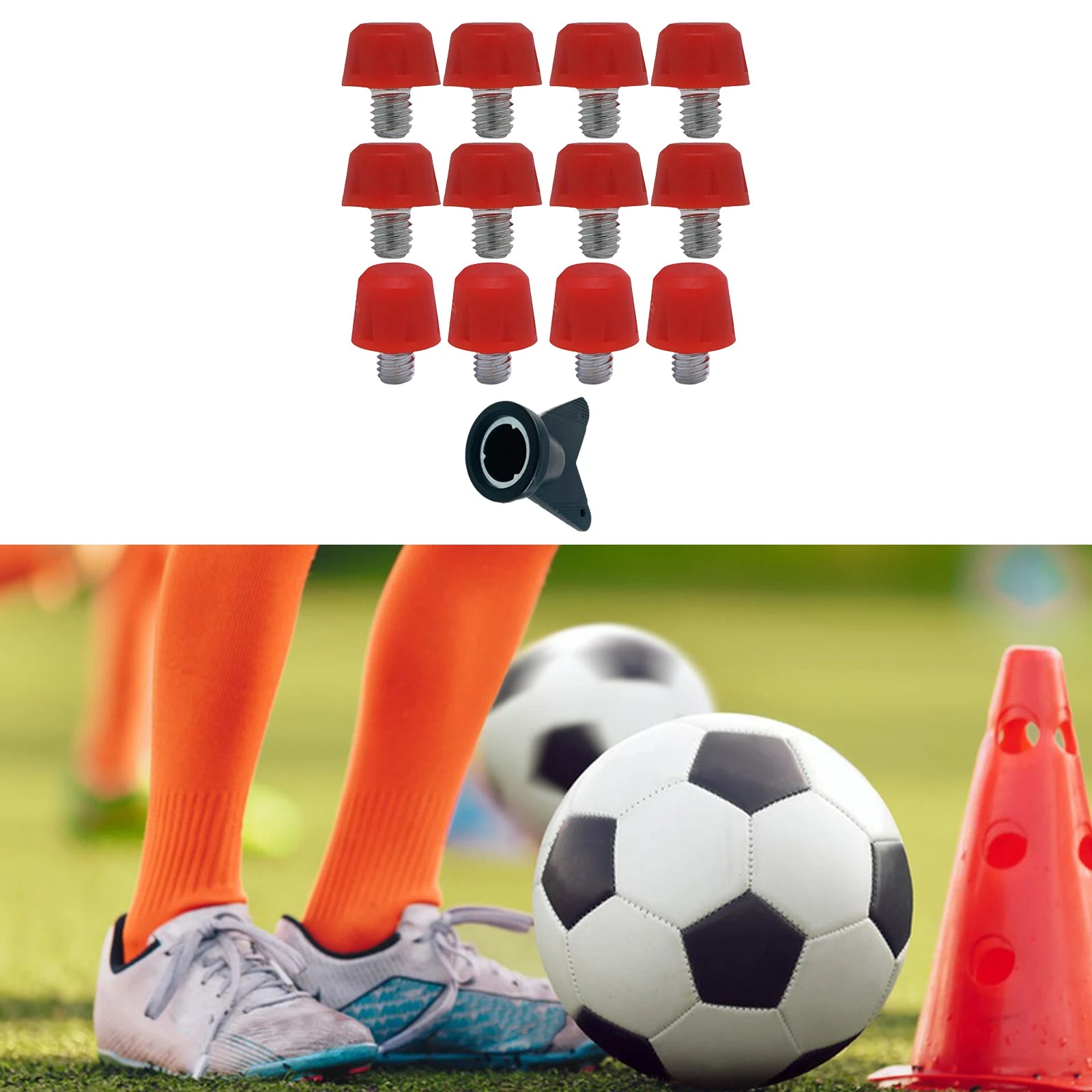12Pcs Football Boot Spikes Rugby Shoes Studs Portable Screw in with Wrench for Adidas Football shoe Replacement Athletic Sneaker - Free Item