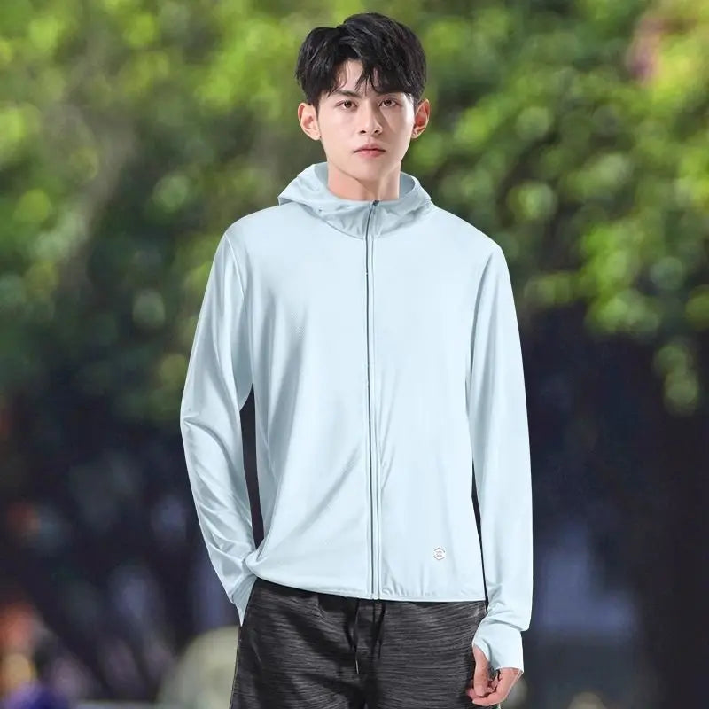 2025 New Sun Protection Clothes for Men's UV-proof Summer Light and Thin Ice Silk Breathable Fishing and Cycling Jacket