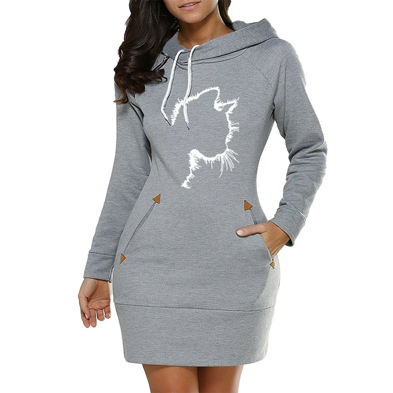 Midi Dresses 2024 Daily Spring Hot Sales Casual Diagonal Zipper At Neckline Simplicity Autumn Hooded Sports Dress New Fashion