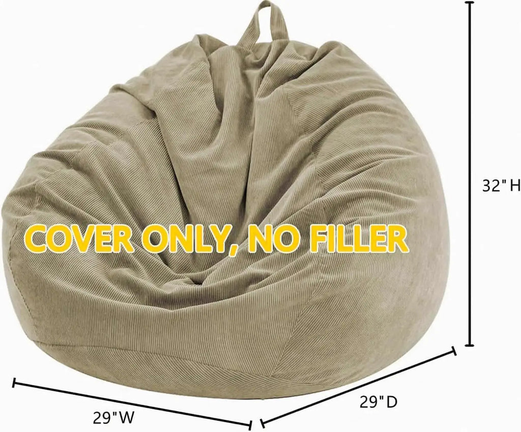 OTAUTAU Corduroy Bean Bag Cover Doll Storage Pouf Corner Beanbag DD005【No Filler Inside! Need To Fill It By Yourself !】