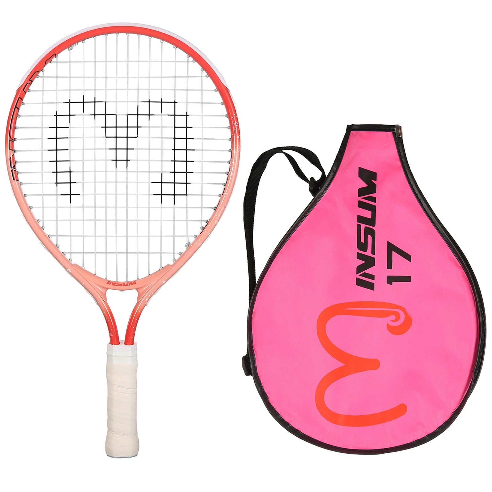 Kids Tennis Racket,17" Aluminum Tennis Racket with Carry Bag for Kid,Toddler Outdoor/Indoor Sport Play Rackets