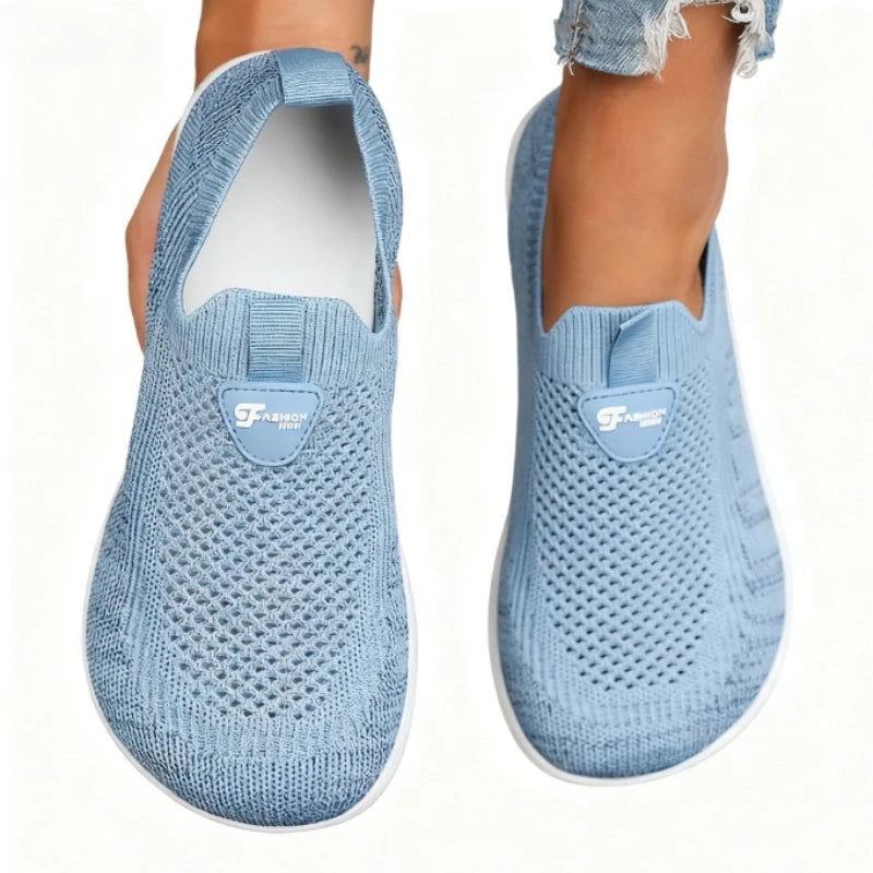 Wide Toe Flat Shoes for Women Lightweight Comfortable Fashion Walking Shoes New Minimalist Mesh Causal Sneakers Zapatos De Mujer