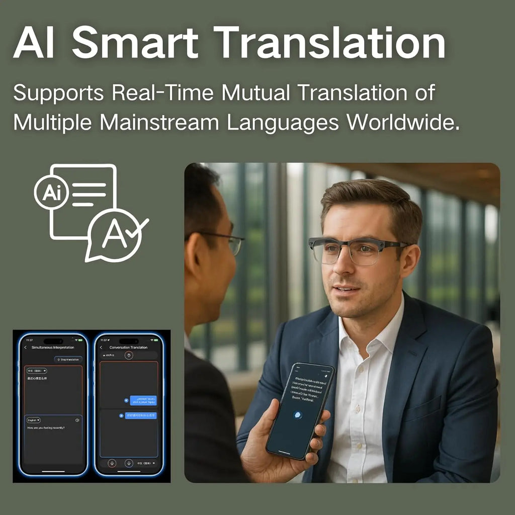 2026 New Upgrade 4K HD AI Smart Camera Glasses Video Photo Recording Bluetooth Call Translation Voice Assistant Smart Sunglasses