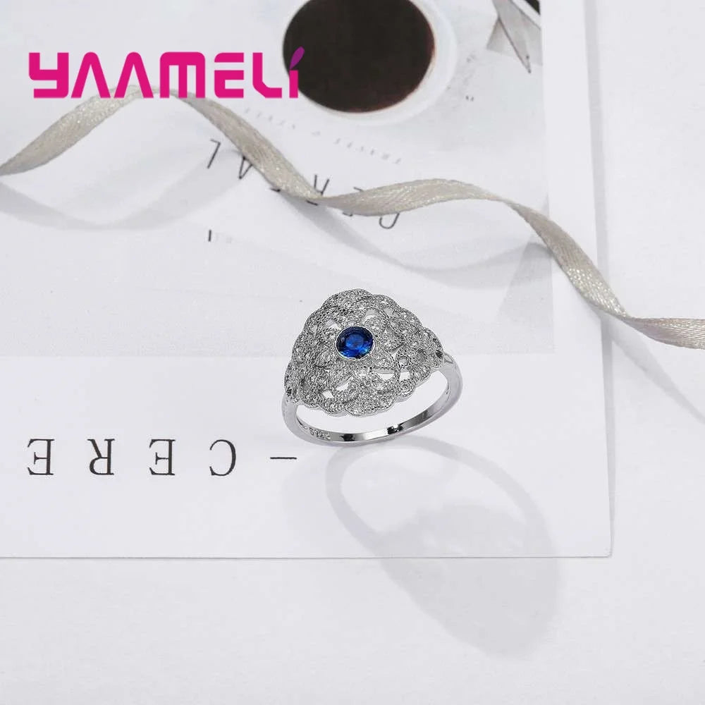 Valentine's Day Best Gifts For Women Genuine 925 Sterling Silver Color Classic Finger Ring for Women Wedding Jewelry