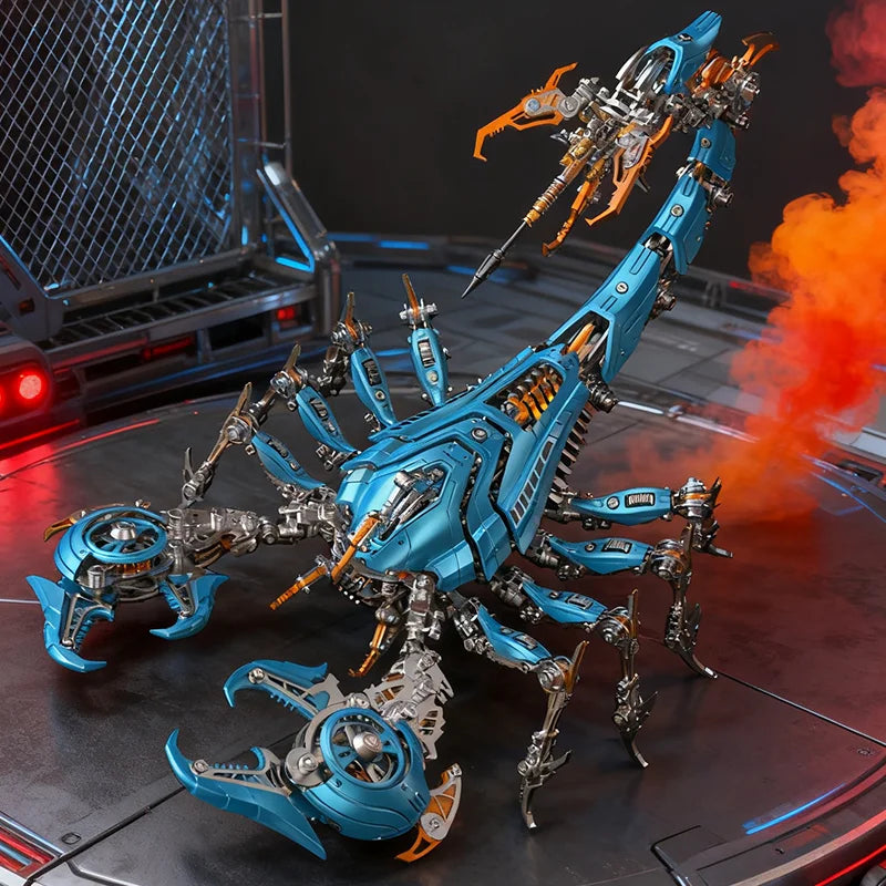 Punk DIY mechanical metal assembly 3D lighted insect scorpion stainless steel puzzle model kit for adults and boy toy gifts