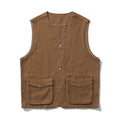2023 Spring  Cotton high street American style classic denim vest for men Sleeveless casual waistcoat men's casual vest
