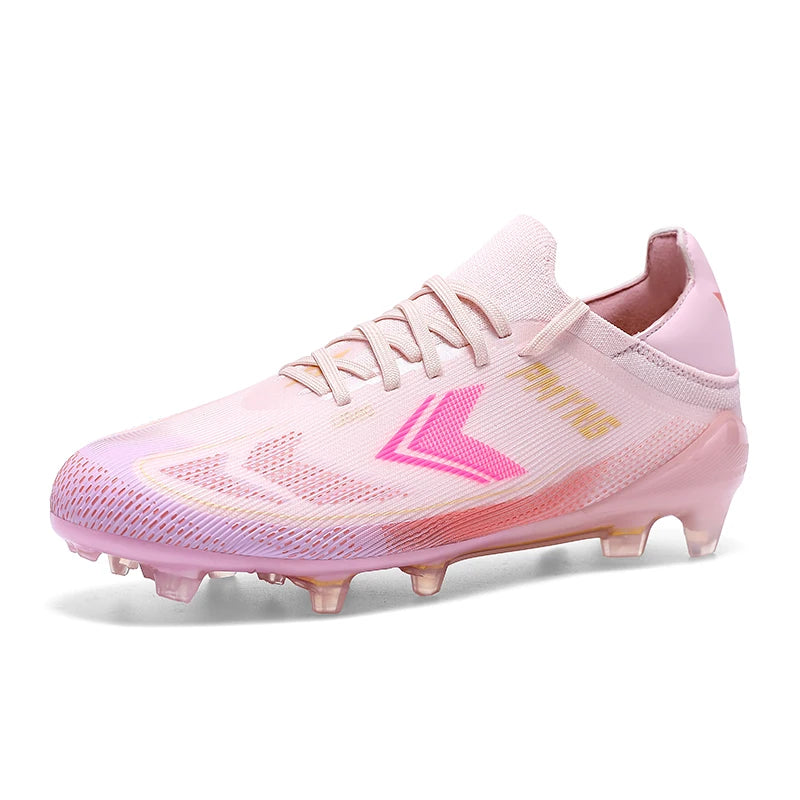 Professional-Level Football Shoes: High-Elastic Flyknit + Fg Long Studs No Slipping during Sudden Stops and Turns on the Field.