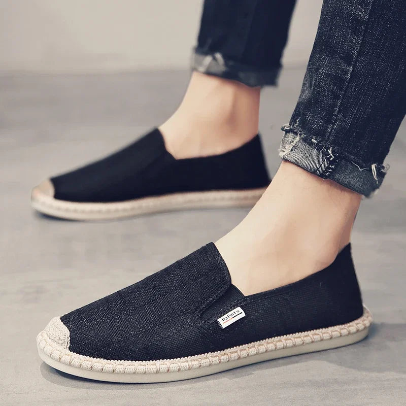 Men Shoes Summer Espadrilles Woman Canvas Sneakers Breathable Couple Footwear Slip on Loafers Large Size 39-44 Outdoor Trainers - Free Item Weekend (50% off).