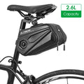 WEST BIKING Bicycle Tail Bag 2.6L Capacity Reflective Cycling Saddle Bag Waterproof Hard Shell Pouch MTB Road Bike Accessories