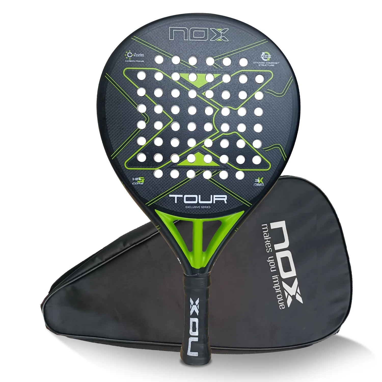 Nox 3K 12K 18K Tennis Paddle Racket,Portable Bag Included,Perfect Gift for Christmas Birthday Holidays,Professional Skill Level