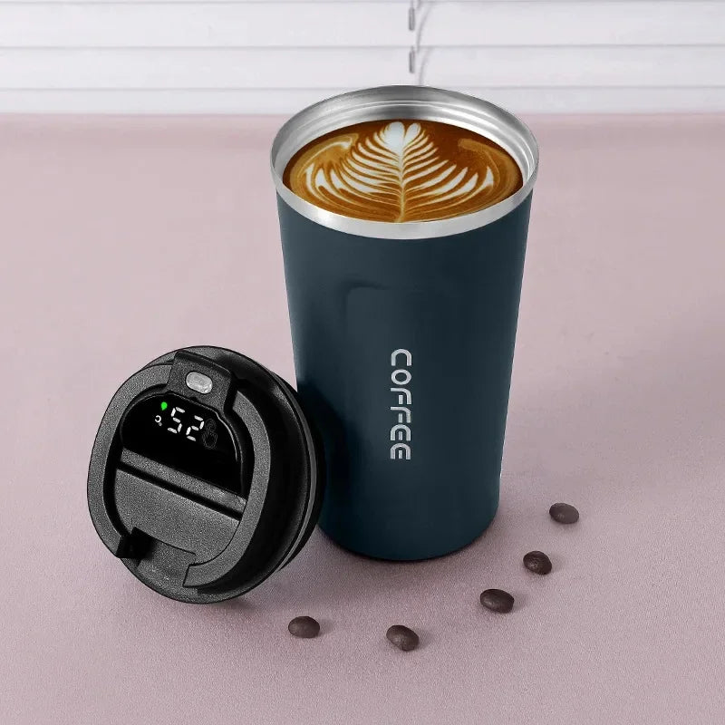 Stainless Steel Vacuum Cup Office 450ml 510ml Thermos Bottle Smart Display Temperature Coffee Cup Business Portable Thermal Mug
