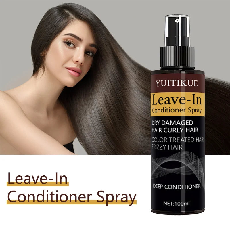 Keratin Leave-In Hair Spray - Deeply Moisturizes Curly/Dyed Hair - Controls Frizz and Enhances Shine